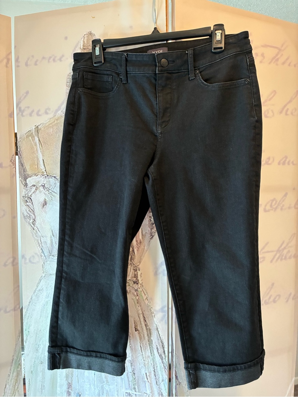 NYDJ Black Cropped Capri Ankle Jeans